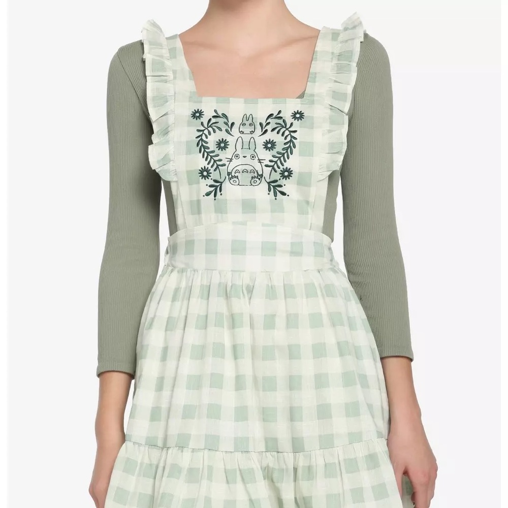 Her Universe My Neighbor Totoro Green Gingham Pinafore Dress